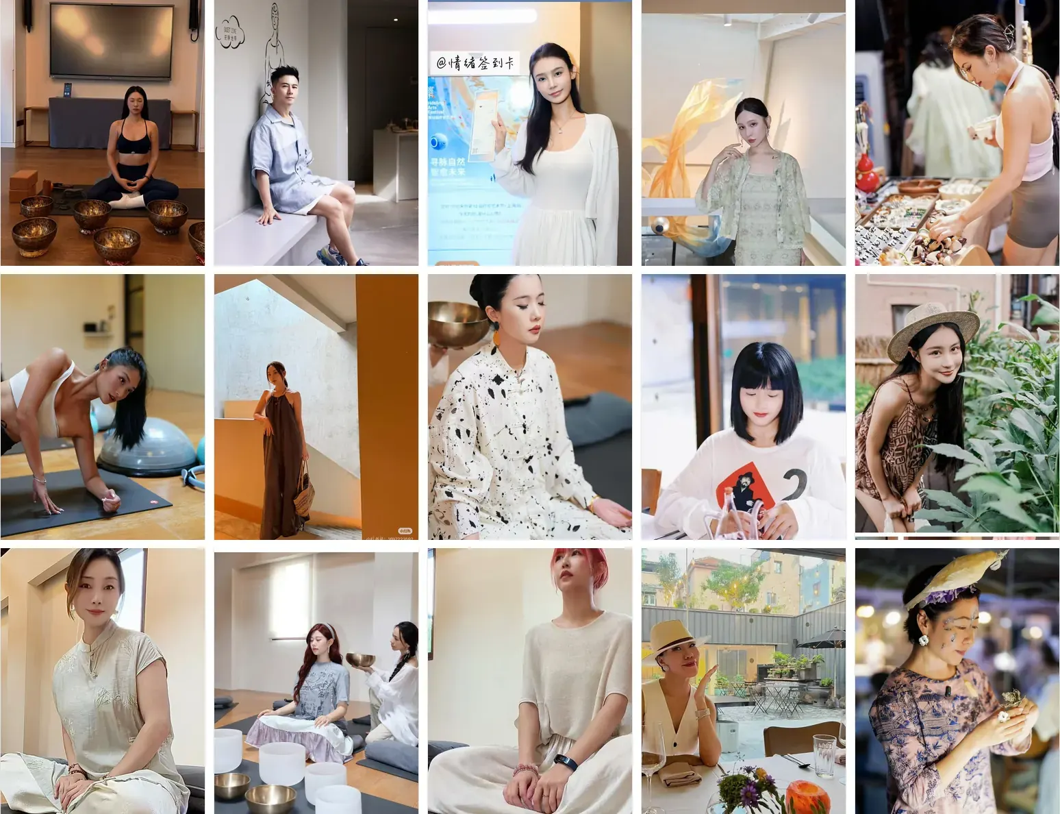 Fifteen Xiaohongshu creators photographed during their visits to The Living Room by Octave
